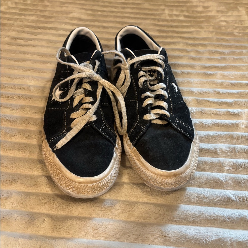 Converse One Star Pro Black and White Suede Sneakers